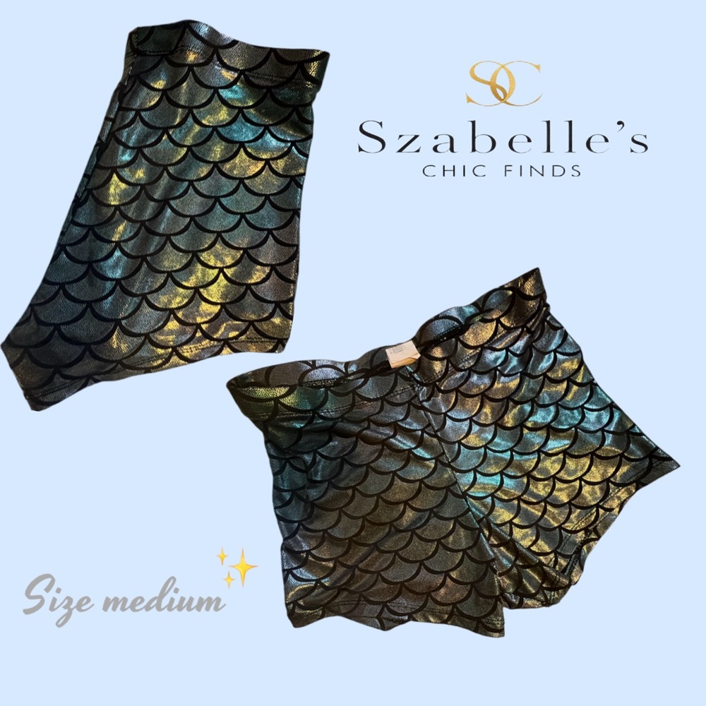 Mermaid Scale Shimmer Shorts 🧜🏻‍♀️
